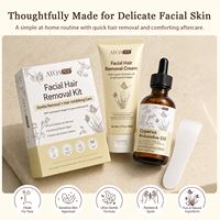 ATOANY Kit Penghilang Bulu Wajah & Tubuh Tanpa Rasa Sakit dengan Krim Depilatori & Minyak Cyperus Rotundus untuk Penghambat Pertumbuhan Rambut