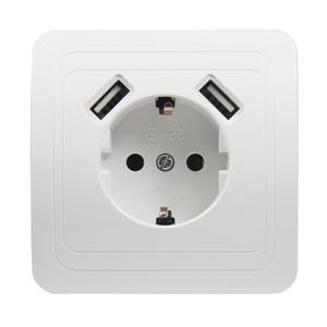 Interrupteur de prise murale électrique européenne 1 à 2 prise Schuko adaptateur de voyage EU avec interrupteur de prise de terre avec <span class=keywords><strong>USB</strong></span> - Product Image 5