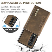 DG Ming rétro housse en cuir pour Samsung Galaxy Z Flip 5 4 Z pli 5 2 en 1 détachable magnétique portefeuille sac porte-carte étui mince