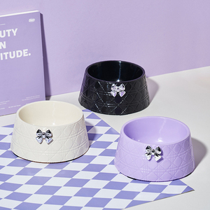 <b>Bow</b>-Knot Neck-Protecting Pet Bowl - Anti-Slip <b>Large</b> Capacity Wholesale - Product Image 3