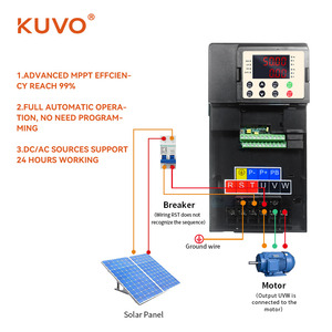 Kuvo kv90pv DC AC 380V ba giai đoạn điều khiển Vector năng lượng mặt trời Bơm biến tần 7.5KW 11Kw chuyển đổi tần số cho tưới tiêu nông nghiệp - Product Image 3