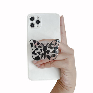 INS Style Black Cat Flower Love Epoxy Resin Airbag Phone Holder Telescopic Back Sticker Lazy Desktop <strong>Bracket</strong> for Smartphones - Product Image 1