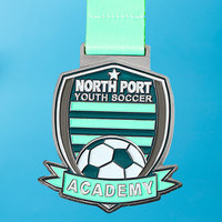 Chaîne de médailles personnalisée de 6 pouces, à personnaliser avec votre propre logo ou motif, trophée de champion en métal doré poli pour collier de football