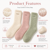 Chaussettes personnalisées d'hiver épaisses, chaudes, douces et moelleuses en tricot écologique Spandex/Polyester avec design de revers pour femmes, usage quotidien