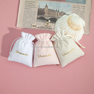 7x9cm Wholesale Luxury White Pink Green Cream High End <b>Thick</b> Velvet Pouch Jewelry Drawstring Gift Pouch Bag Packaging for <b>Ring</b> - Product Image 5