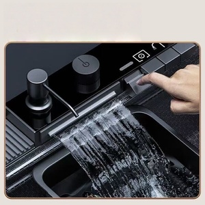 Modern luxury sink large single tank digital display kitchen sink stainless steel honeycomb vegetable washing basin - Product Image 4