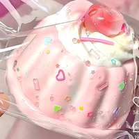 Jouet anti-stress ultra-doux en silicone de qualité alimentaire, unisexe, à usage général, en forme de pudding à la crème de cerise, à presser, fait main, DIY
