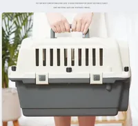 Boîte de transport en plastique pour chat, cage pour animaux de compagnie en métal, cage de voyage portable