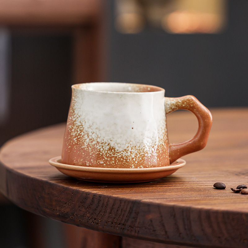 Ensemble tasse à café et soucoupe Cutter Grain, dégradé jaune.