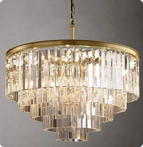 Lustre en verre cristal et fer industriel de luxe <span class=keywords><strong>Odeon</strong></span>, LED réglable en hauteur, pour la décoration de la maison, des hôtels, des cafés, des restaurants - Product Image 6