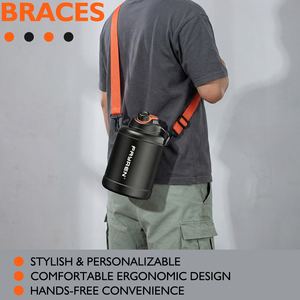 Botella de Agua Aislada al Vacío de Doble Pared FAYREN de 1300 ml y 1600 ml con Correa para el Hombro para Gimnasio y Actividades al Aire Libre - Product Image 5