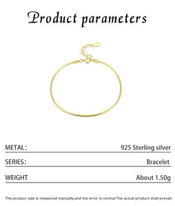 S925 silver chain <b>bracelet</b> Minimalist Gold Plated Chain <b>Bracelet</b> 22k Unisex Everyday Wear Simple Link Design Fine Jewelry - Product Image 2