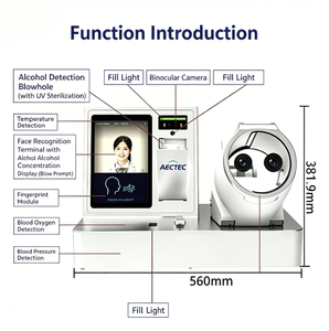 Détection de l'alcool par reconnaissance faciale, mesure de l'oxygène sanguin, mesure de <span class=keywords><strong>la</strong></span> température, mesure de <span class=keywords><strong>la</strong></span> pression artérielle, contrôle de santé avant le poste, éthylotest - Product Image 2