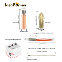 Kit d'accessoires Idea Former 0,4 mm/1,75 mm 24 V 50 W en alliage d'aluminium et laiton Neptune 4/pro pour imprimante 3D, remplacement de tête d'impression