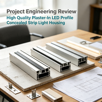 Profilé LED en aluminium extrudé de haute qualité, encastrable, multi-cavités, pour éclairage de bande dissimulé, idéal pour les projets de construction
