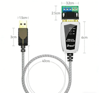 Câble adaptateur convertisseur de port série USB vers RS422 RS485 DT-5119 compatible avec Windows 11 10 8 7 XP Mac