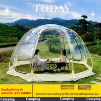 Tente bulle sphérique transparente pour camping extérieur, maison étoile, chaude pour l'hiver, utilisable en quatre saisons, sans installation requise, en tissu Oxford