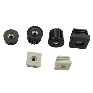 Gm Plastic Tube <b>Plug</b> Square Round <b>Rubber</b> With Nut M6 0.6-1.0 Black Durable For Furniture Accessories - Product Image 2