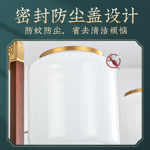 Nouveau lustre de style chinois en bois massif avec LED multi-têtes, luminaire de plafond pour salon, hall, chambre à coucher - Product Image 5