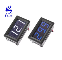 Meteran Tegangan DC Digital 0-30V 0.56 Inci LED Voltmeter DC 0V-30.0V 3 Kawat Merah Hijau Biru DSN-DVM-568L-3