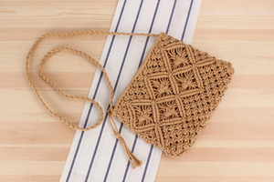 Sac à main en paille tissé à la main, Simple avec des franges, rétro, tissé pour la plage, été, - Product Image 3