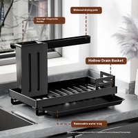 Support de rangement pour évier de cuisine avec plateau de vidange support de chiffon de lavage éponge multifonctionnelle brosse de lavage de vaisselle étendoir