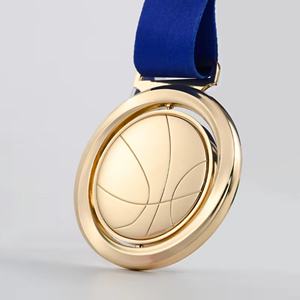 Medalla Deportiva Giratoria de Baloncesto Personalizada Creativa de Aleación de Zinc 3D con Eje Central Giratorio - Product Image 1