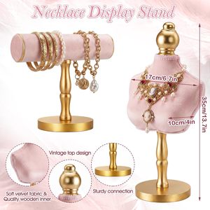 Présentoir à bijoux élégant en velours pour colliers, bracelets et bagues, idéal pour les boutiques - Product Image 2