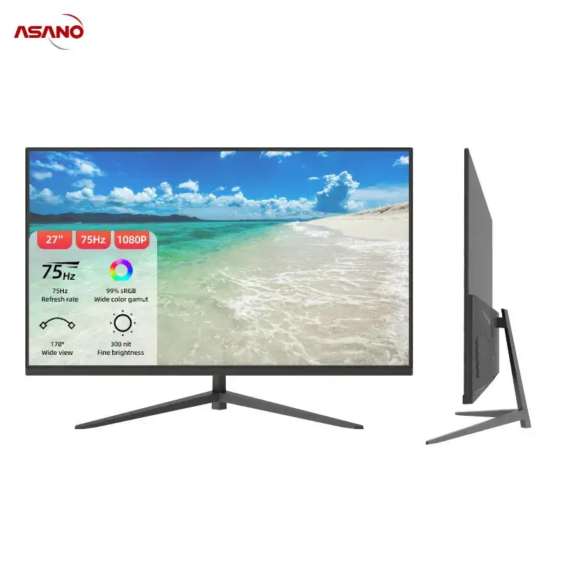 Groothandel 75Hz Miniled Gaming Monitor 24 Inch Oppervlaktescherm Fhd 2K Game Monitor Voor Kantoorwerk