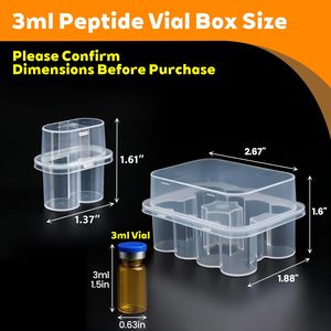 Boîte de rangement recyclable en PET transparent de 3 ml, 2 pièces, stérile, carrée, avec logo personnalisé pour l'emballage de vaccins et de peptides - Vente en gros - Product Image 4