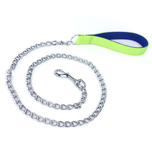 च्यू प्रूफ पालतू पट्टा श्रृंखला भारी शुल्क धातु श्रृंखला कुत्ते का पट्टा मध्यम बड़े कुत्तों के लिए आरामदायक हैंडल के साथ - Product Image 2