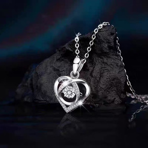 Nuovo Set di <span class=keywords><strong>Collana</strong></span> e Bracciale con Ciondolo in Cristallo Blu, Bracciale a <span class=keywords><strong>Cuore</strong></span> in Stile Coreano, Gioielli alla Moda, Regalo all'Ingrosso - Product Image 6