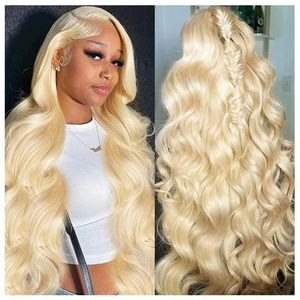 Perruque en cheveux humains blonds 613, style européen et américain, longue et bouclée, avec dentelle frontale, pour femmes - Product Image 3
