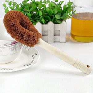 Brosse à vaisselle de cuisine en bois avec poils de coco, personnalisable, vente en gros, nouveau produit - Product Image 5