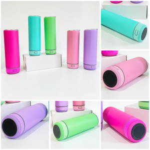 Non Tapered Water Bottle Double Wall Colorful Wireless <b>Music</b> Player Speaker Tumblers for Sublimation Printing - Product Image 2