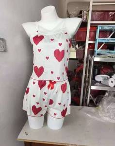 Vêtements de maison pour femmes, shorts sans manches, style européen et américain, pyjama en polyester fin et respirant, été - Product Image 2