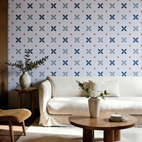 Film Dinding PVC Tempel dan Lepas Pola Geometris Tahan Air Wallpaper Perekat Diri untuk Dekorasi Renovasi Rumah