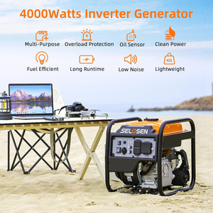 Generador de Gasolina de 4000W para Respaldo Doméstico, Silencioso de 3200W (72dB), Motor de 223CC, Listo para Usar, Salida de 30A, Fiable para Emergencias HSAMZ-Portátil - Product Image 1