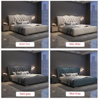 Lit double de luxe 1,8 m avec cadre en bois au design moderne en cuir souple, pour chambre à coucher, lit avec coffre de rangement de 2 m de haut
