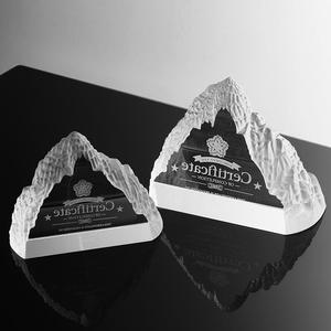 Crystal Mountain <b>Trophy</b> Laser <b>Engraved</b> K9 Crystal Award Corporate Event Gift Various Sizes Durable - Product Image 1