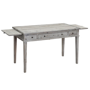 Mid-century Antique Nordic Design Recycled South <strong>Pine</strong> Solid Wood Writing <strong>Desk</strong> with Extension - Product Image 1