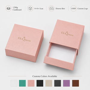 Custom Drawer Jewelry <b>Box</b> 9x9x3cm Paper Packaging <b>Box</b> for Ring <b>Earring</b> and <b>Gift</b> Packaging - Product Image 5