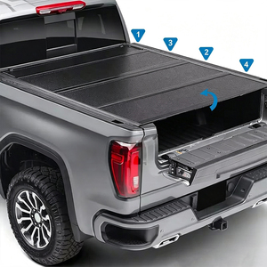 ฝาปิดกระบะท้ายแบบแข็งพับได้ 4 ตอน สำหรับ Toyota Tundra 6.5 ฟุต, โปรไฟล์ต่ำ อลูมิเนียม กันน้ำ, ใช้ได้กับแร็ค - Product Image 3