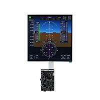 Écran LCD carré IPS 10 pouces 1200*1200 haute luminosité 1000 nits pour simulateur de vol avec carte de commande 40 broches MIPI
