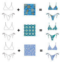Ensemble de bikini anti-chlore personnalisé en tissu recyclé écologique, ensemble de bain deux pièces grande taille pour femmes