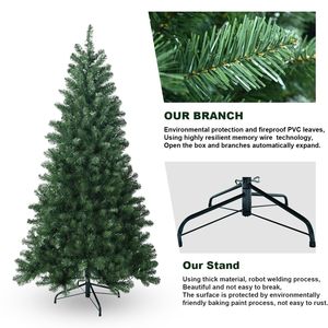 Arbre de Noël à charnière DB en PVC de 7,5 pieds Arbre vert artificiel ignifuge respectueux de l'environnement Produit d'arbres de Noël - Product Image 5