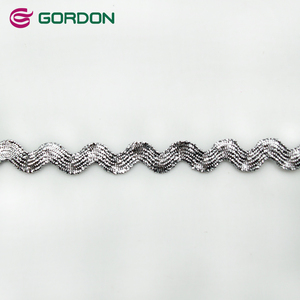 Rubans Gordon 3/8 pouces Zig Zag Rubans Multi-Colors Colorful 8mm Wave Bending Fringe Trim Ribbon pour vêtements Robe Couture - Product Image 6