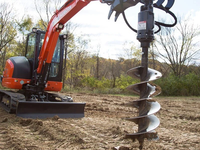 Foreuse hydraulique puissante à couple élevé avec cylindre en acier pour excavatrice de 3 à 5 tonnes, pour le creusement de fondations et le forage de trous de poteaux