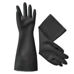 Guantes de Trabajo de Seguridad Industrial Dongfanghong OEM, Extra Largos, Resistentes a Ácidos y Álcalis, de Látex Natural Negro - Product Image 3