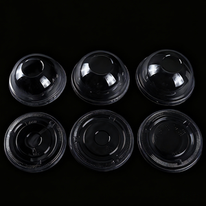 Tapa de plástico transparente de 90 mm para vasos de bebidas frías de Xiamen, tapa con boquilla de plástico, material PP, tapa para vasos de papel y plástico de 10 y 12 oz - Product Image 6